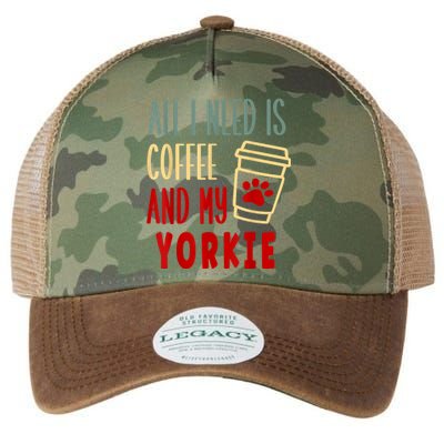 ALL I NEED IS COFFEE AND MY YORKIE Legacy Tie Dye Trucker Hat