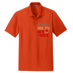 ALL I NEED IS COFFEE AND MY YORKIE Dry Zone Grid Polo