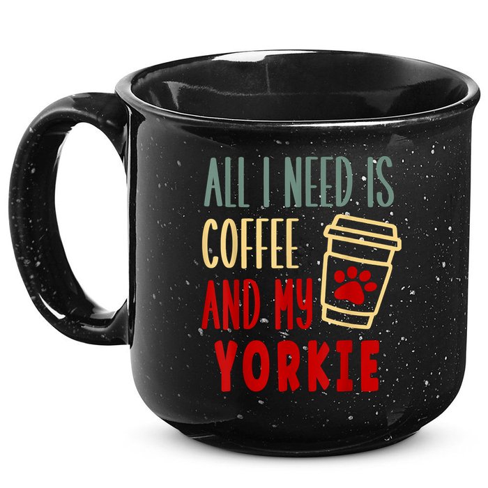 ALL I NEED IS COFFEE AND MY YORKIE 15oz Campfire Ceramic Mug