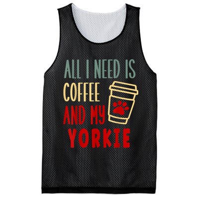 ALL I NEED IS COFFEE AND MY YORKIE Mesh Reversible Basketball Jersey Tank