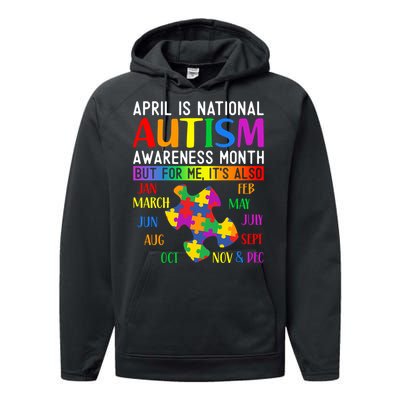 April Is National Autism Awareness Month Performance Fleece Hoodie