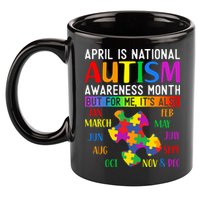 April Is National Autism Awareness Month 11oz C Handle Ceramic Mug