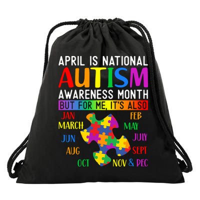 April Is National Autism Awareness Month Drawstring Bag