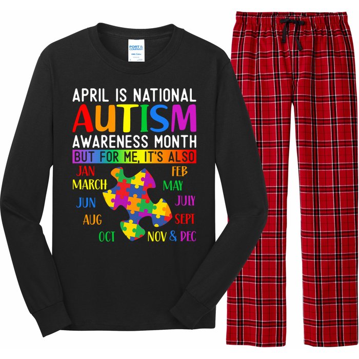 April Is National Autism Awareness Month Long Sleeve Pajama Set