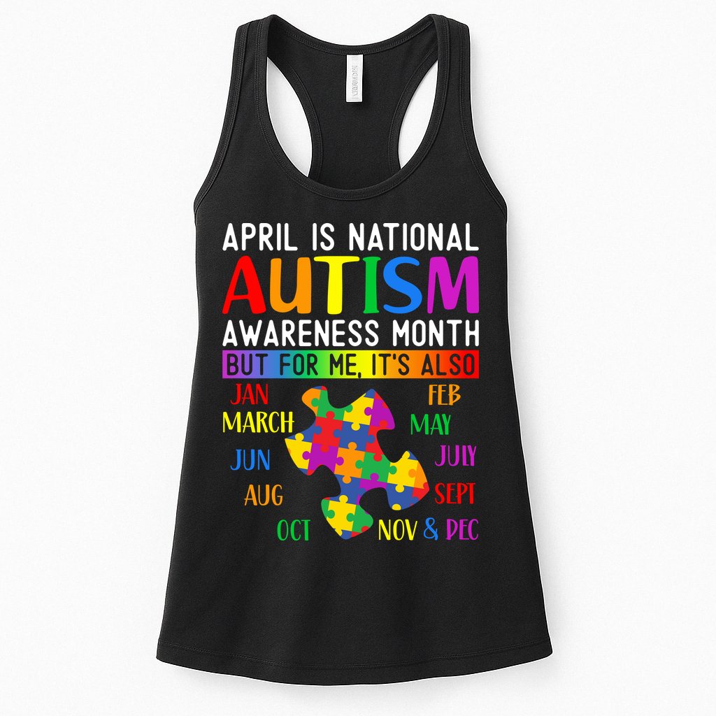 April Is National Autism Awareness Month Womens Tank Top