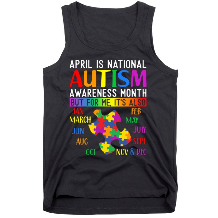 April Is National Autism Awareness Month Tank Top