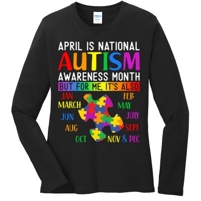 April Is National Autism Awareness Month Ladies Long Sleeve Shirt