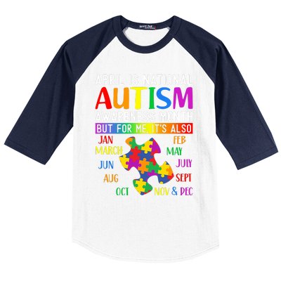 April Is National Autism Awareness Month Baseball Sleeve Shirt