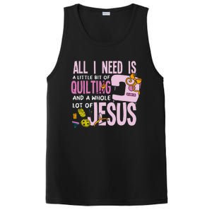 All I Need Is Quilting And Jesus Funny Christian Quilter PosiCharge Competitor Tank