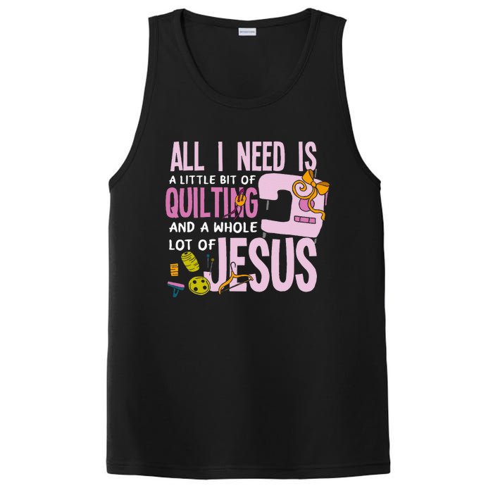 All I Need Is Quilting And Jesus Funny Christian Quilter PosiCharge Competitor Tank