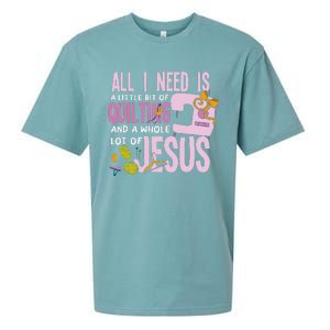 All I Need Is Quilting And Jesus Funny Christian Quilter Sueded Cloud Jersey T-Shirt