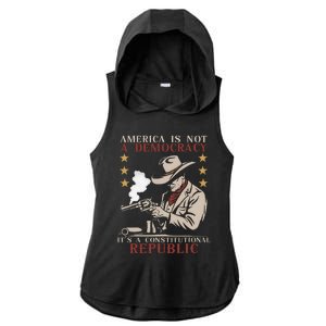 America Is Not A Democracy ItS A Constitutional Republic Ladies PosiCharge Tri-Blend Wicking Draft Hoodie Tank