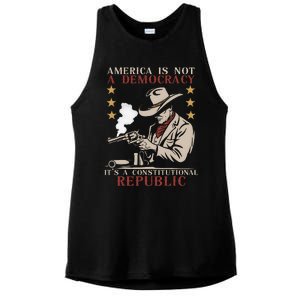 America Is Not A Democracy ItS A Constitutional Republic Ladies PosiCharge Tri-Blend Wicking Tank