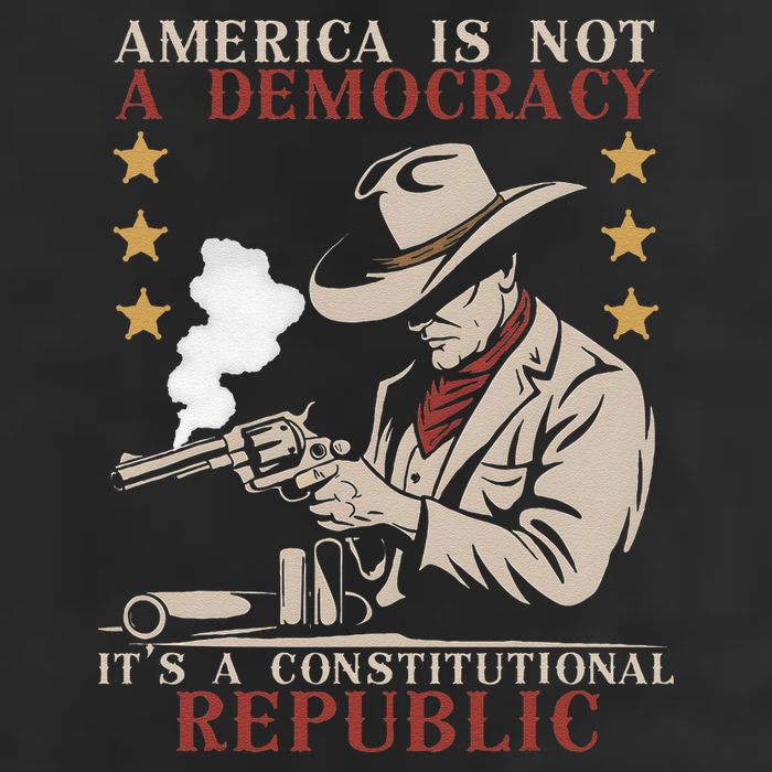 America Is Not A Democracy ItS A Constitutional Republic 7 Panel Mesh Trucker Snapback Hat