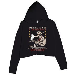 America Is Not A Democracy ItS A Constitutional Republic Crop Fleece Hoodie