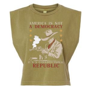 America Is Not A Democracy ItS A Constitutional Republic Garment-Dyed Women's Muscle Tee