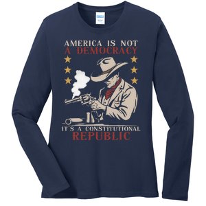 America Is Not A Democracy ItS A Constitutional Republic Ladies Long Sleeve Shirt