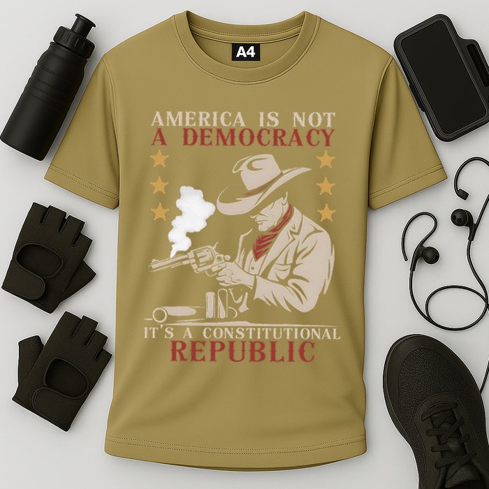 America Is Not A Democracy ItS A Constitutional Republic Cooling Performance Crew T-Shirt