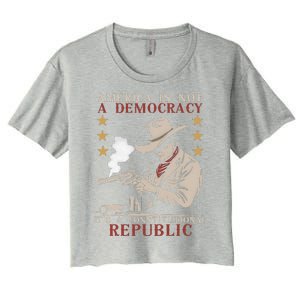 America Is Not A Democracy ItS A Constitutional Republic Women's Crop Top Tee