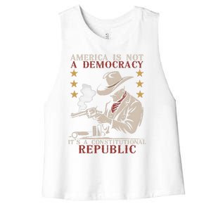 America Is Not A Democracy ItS A Constitutional Republic Women's Racerback Cropped Tank