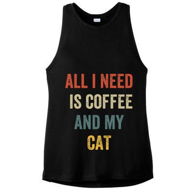 All I Need Is Coffee And My Cat Ladies PosiCharge Tri-Blend Wicking Tank