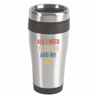 All I Need Is Coffee And My Cat 16oz Travel Tumbler