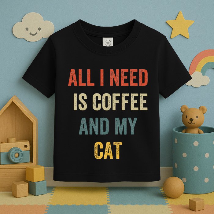 All I Need Is Coffee And My Cat Toddler T-Shirt