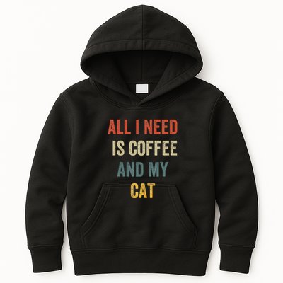 All I Need Is Coffee And My Cat Kids Hoodie