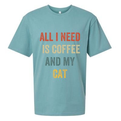 All I Need Is Coffee And My Cat Sueded Cloud Jersey T-Shirt
