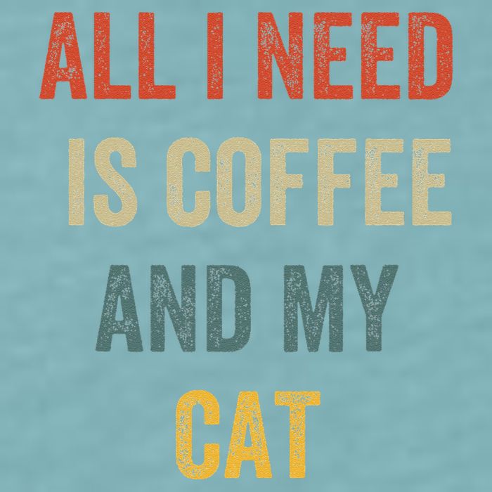 All I Need Is Coffee And My Cat Sueded Cloud Jersey T-Shirt