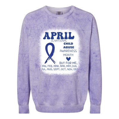 April Is National Abuse Prevention Month Awareness Meaningful Gift Colorblast Crewneck Sweatshirt