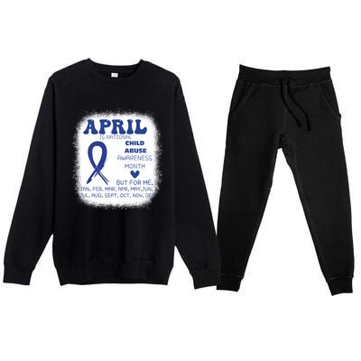 April Is National Abuse Prevention Month Awareness Meaningful Gift Premium Crewneck Sweatsuit Set