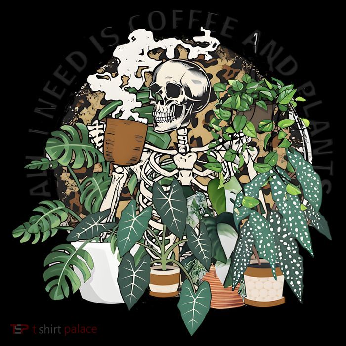 All I Need Is Coffee And Plants Funny Skeleton Gardening Lover Impact Tech Backpack