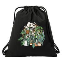 All I Need Is Coffee And Plants Funny Skeleton Gardening Lover Drawstring Bag