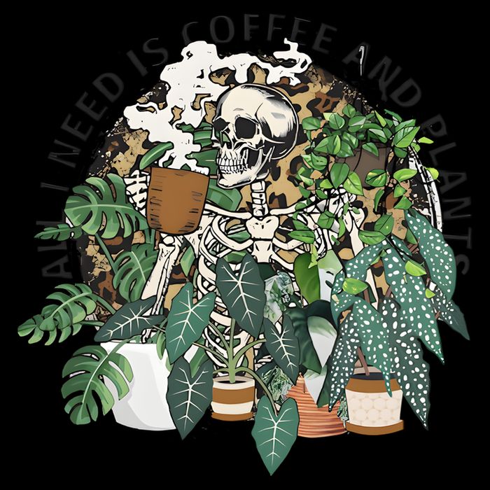 All I Need Is Coffee And Plants Funny Skeleton Gardening Lover 16 in Basic Backpack