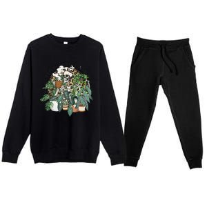 All I Need Is Coffee And Plants Funny Skeleton Gardening Lover Premium Crewneck Sweatsuit Set