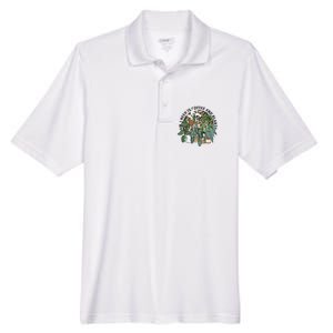 All I Need Is Coffee And Plants Funny Skeleton Gardening Lover Men's Origin Performance Pique Polo