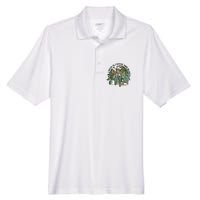 All I Need Is Coffee And Plants Funny Skeleton Gardening Lover Men's Origin Performance Pique Polo