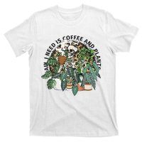 All I Need Is Coffee And Plants Funny Skeleton Gardening Lover T-Shirt