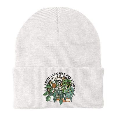 All I Need Is Coffee And Plants Funny Skeleton Gardening Lover Beanie