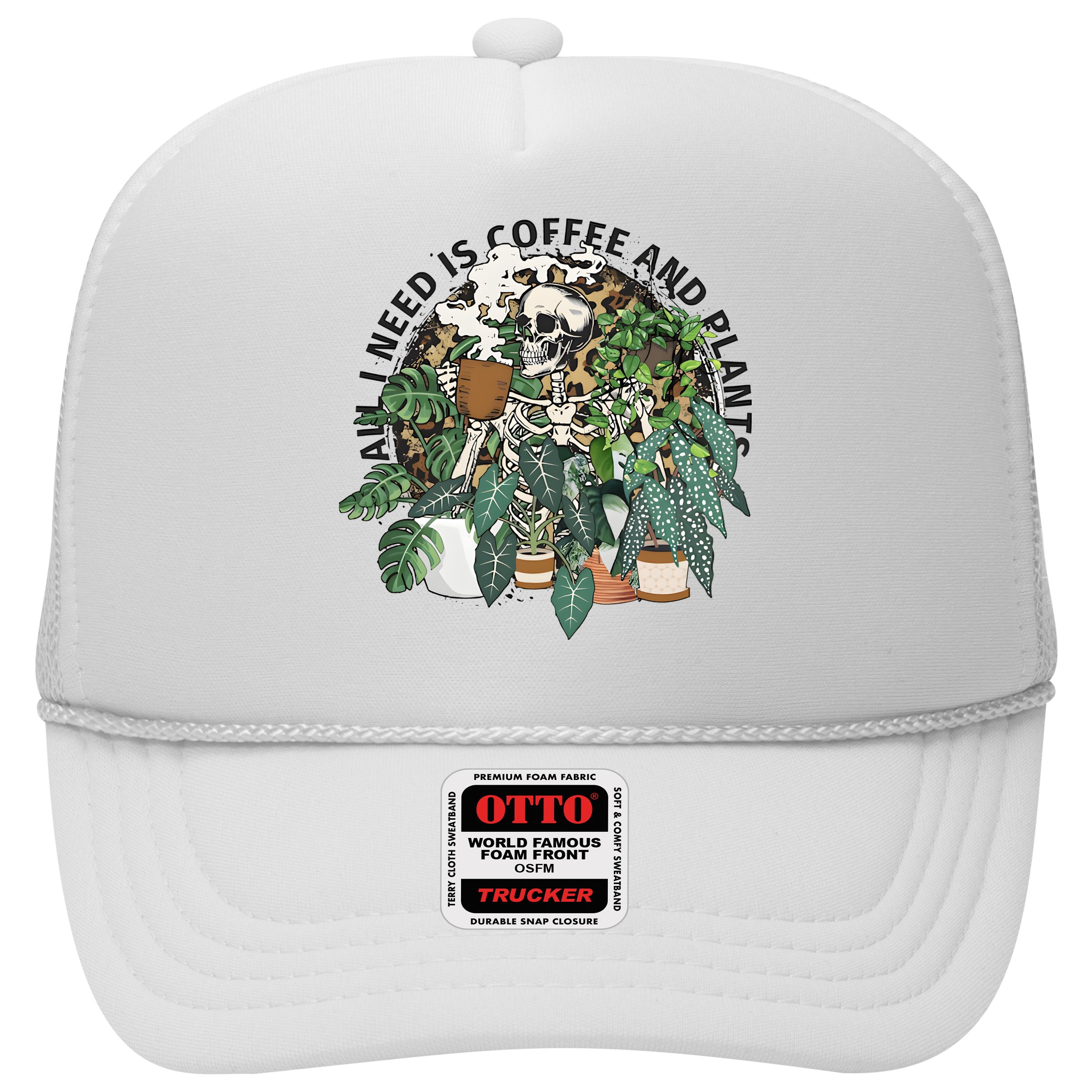 All I Need Is Coffee And Plants Funny Skeleton Gardening Lover Hat