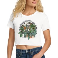 All I Need Is Coffee And Plants Funny Skeleton Gardening Lover Women's Crop Top Tee