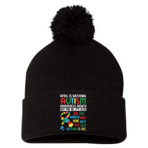 April Is National Autism Awareness Month Autism Awareness Pom Pom 12in Knit Beanie