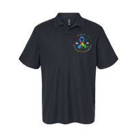 Autism Is Not A Disability It's A Different Ability Ribbon Pluzzle Softstyle Adult Sport Polo