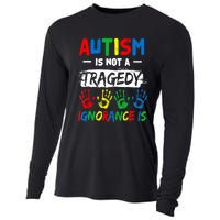 Autism Is Not A Tragedy Ignorance Is Autism Awareness Puzzle Cooling Performance Long Sleeve Crew