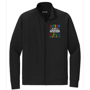 Autism Is Not A Tragedy Ignorance Is Autism Awareness Puzzle Stretch Full-Zip Cadet Jacket