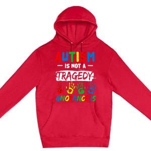 Autism Is Not A Tragedy Ignorance Is Autism Awareness Puzzle Premium Pullover Hoodie