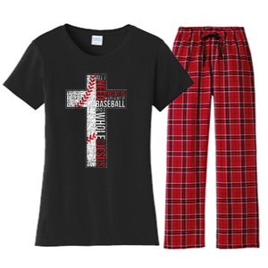 All I Need Is Baseball & Jesus Christian Cross Faith Women's Flannel Pajama Set