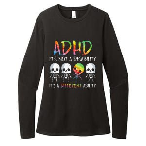 ADHD It's Not Disability It's A Different Ability Skeleton Womens CVC Long Sleeve Shirt