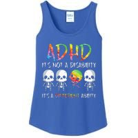 ADHD It's Not Disability It's A Different Ability Skeleton Ladies Essential Tank